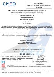 Notre certificat ISO 13485 ISO 13485:2016